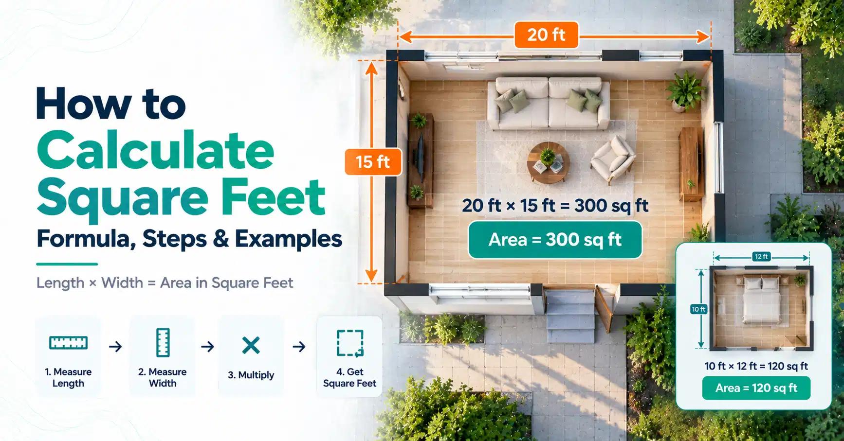 How to Calculate Square Feet: Formula, Steps & Examples