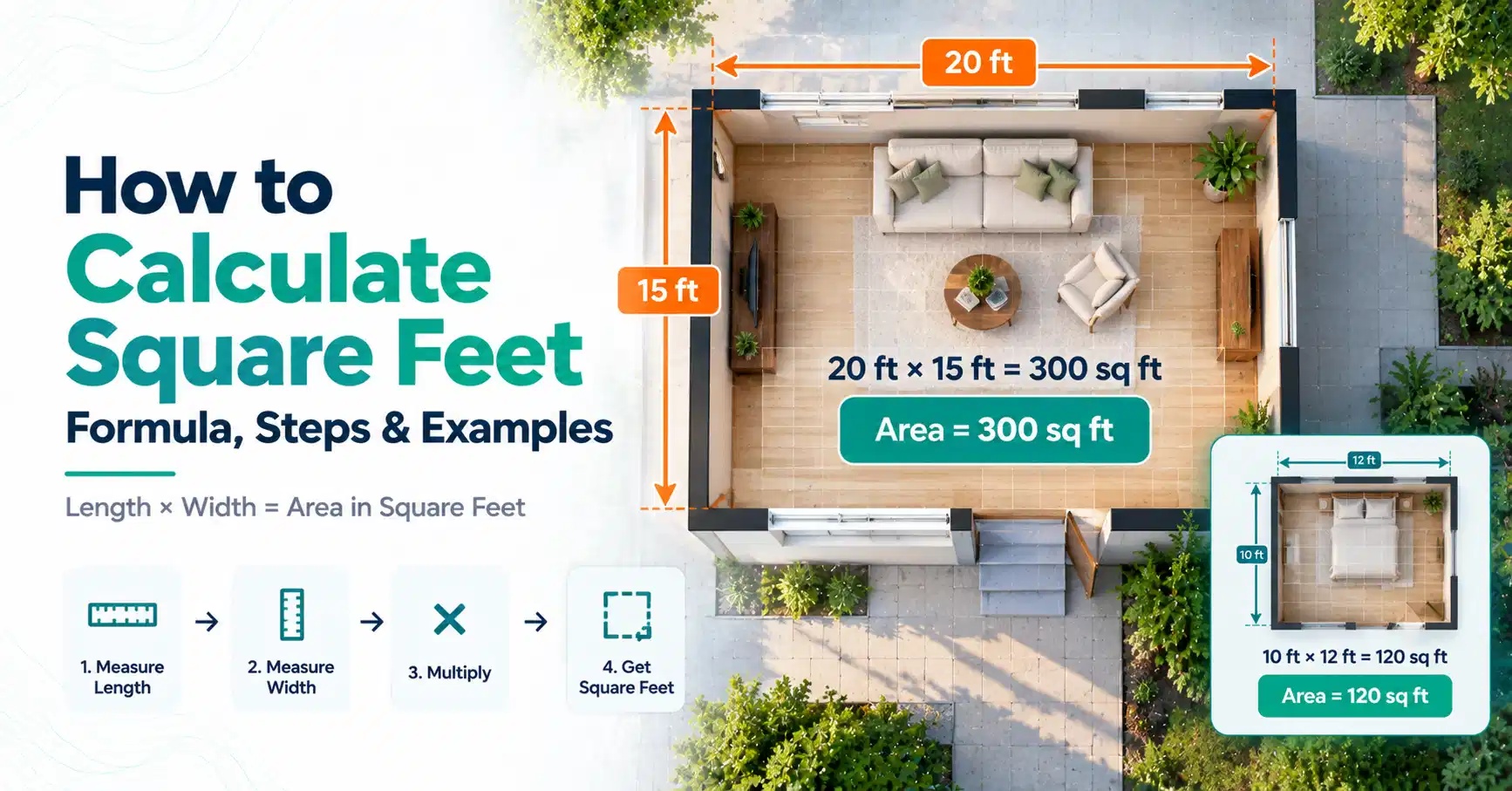 How to Calculate Square Feet: Formula, Steps & Examples
